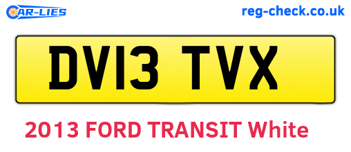 DV13TVX are the vehicle registration plates.