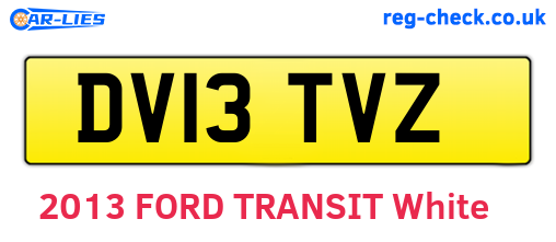 DV13TVZ are the vehicle registration plates.
