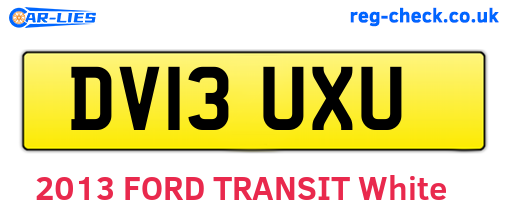 DV13UXU are the vehicle registration plates.