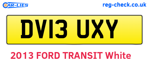 DV13UXY are the vehicle registration plates.