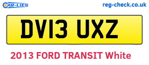 DV13UXZ are the vehicle registration plates.