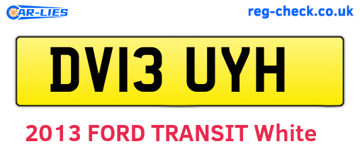 DV13UYH are the vehicle registration plates.