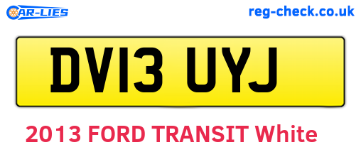 DV13UYJ are the vehicle registration plates.