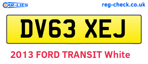 DV63XEJ are the vehicle registration plates.