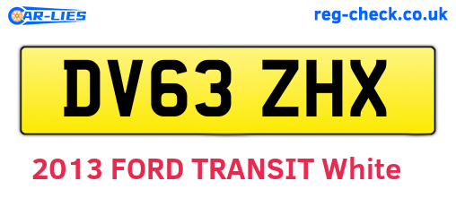 DV63ZHX are the vehicle registration plates.
