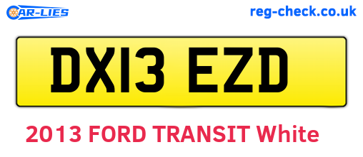 DX13EZD are the vehicle registration plates.