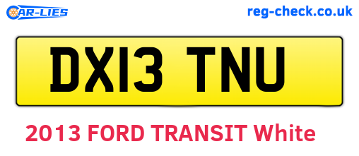 DX13TNU are the vehicle registration plates.