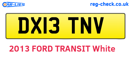 DX13TNV are the vehicle registration plates.