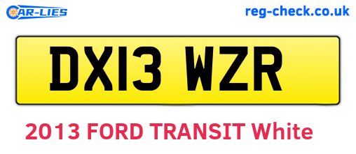 DX13WZR are the vehicle registration plates.