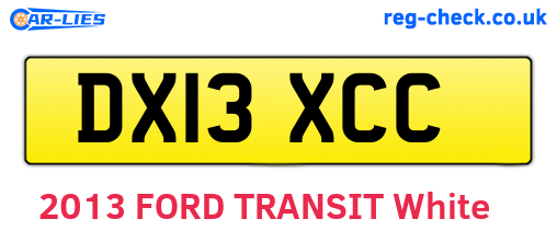 DX13XCC are the vehicle registration plates.