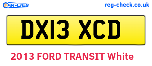 DX13XCD are the vehicle registration plates.