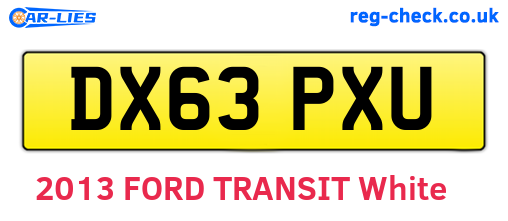 DX63PXU are the vehicle registration plates.