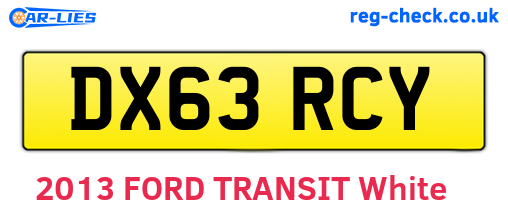 DX63RCY are the vehicle registration plates.