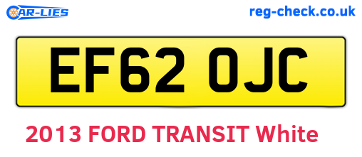 EF62OJC are the vehicle registration plates.