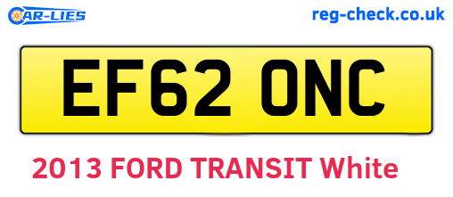 EF62ONC are the vehicle registration plates.