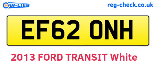 EF62ONH are the vehicle registration plates.