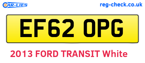 EF62OPG are the vehicle registration plates.