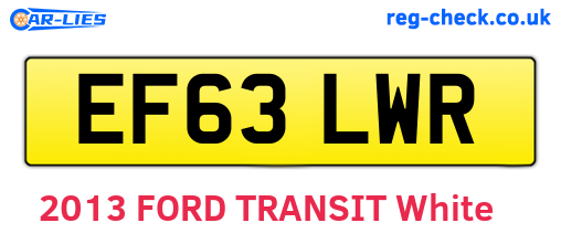 EF63LWR are the vehicle registration plates.