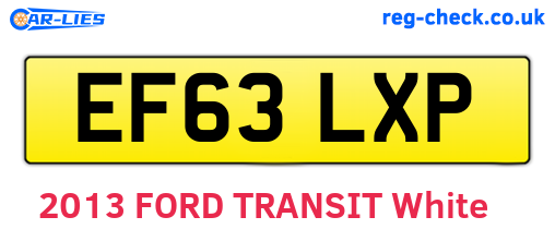 EF63LXP are the vehicle registration plates.