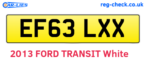 EF63LXX are the vehicle registration plates.