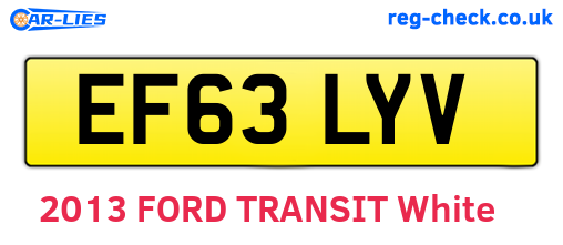 EF63LYV are the vehicle registration plates.