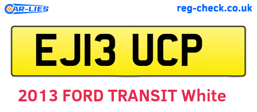 EJ13UCP are the vehicle registration plates.