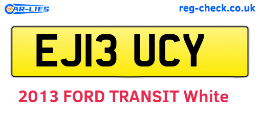 EJ13UCY are the vehicle registration plates.