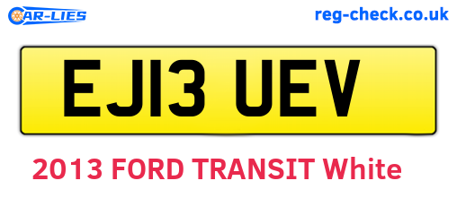 EJ13UEV are the vehicle registration plates.