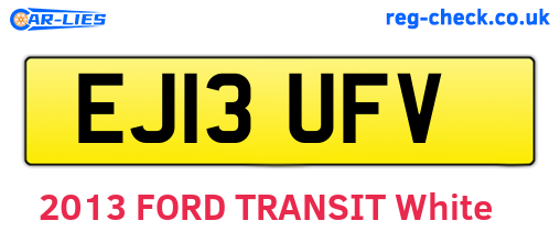 EJ13UFV are the vehicle registration plates.