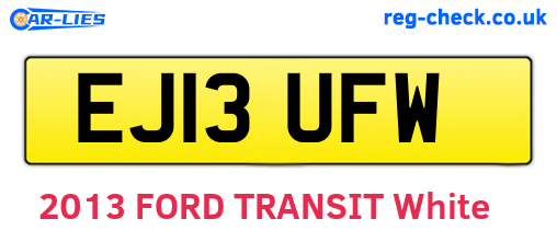EJ13UFW are the vehicle registration plates.