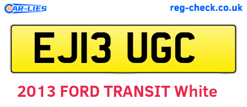 EJ13UGC are the vehicle registration plates.