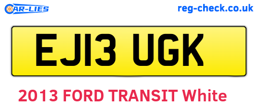 EJ13UGK are the vehicle registration plates.