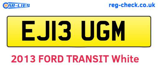 EJ13UGM are the vehicle registration plates.