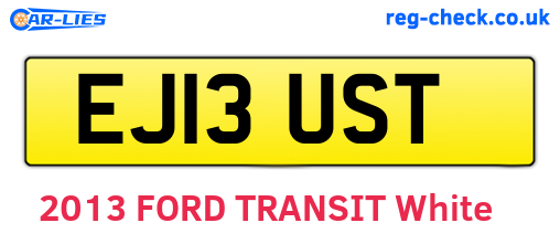 EJ13UST are the vehicle registration plates.