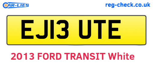 EJ13UTE are the vehicle registration plates.
