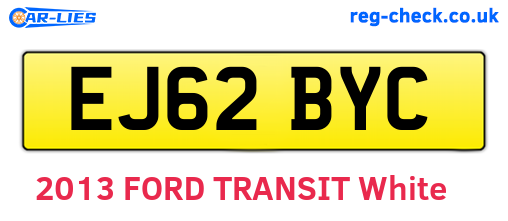 EJ62BYC are the vehicle registration plates.