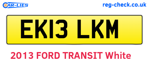 EK13LKM are the vehicle registration plates.