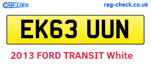 EK63UUN are the vehicle registration plates.