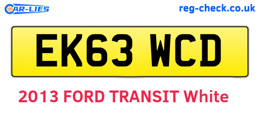 EK63WCD are the vehicle registration plates.