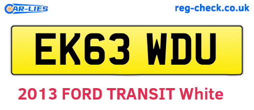 EK63WDU are the vehicle registration plates.