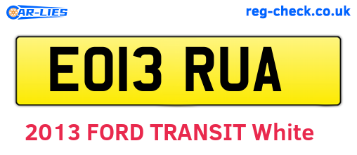 EO13RUA are the vehicle registration plates.