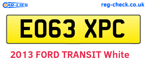 EO63XPC are the vehicle registration plates.