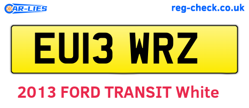 EU13WRZ are the vehicle registration plates.
