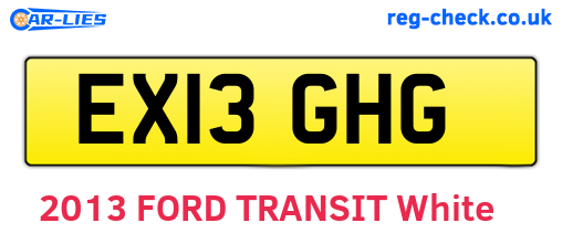 EX13GHG are the vehicle registration plates.
