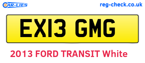 EX13GMG are the vehicle registration plates.