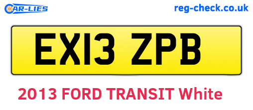 EX13ZPB are the vehicle registration plates.
