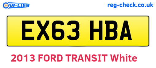 EX63HBA are the vehicle registration plates.