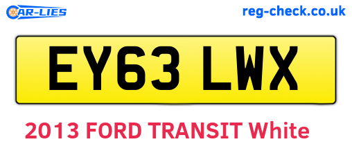 EY63LWX are the vehicle registration plates.