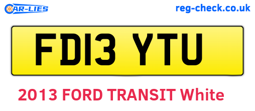 FD13YTU are the vehicle registration plates.