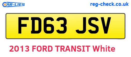 FD63JSV are the vehicle registration plates.